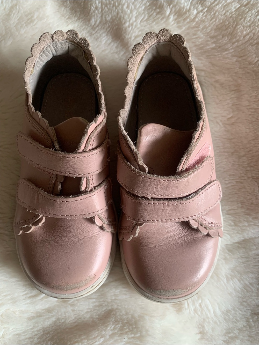 L'Amour Pink Double-Strap Kids Sneakers